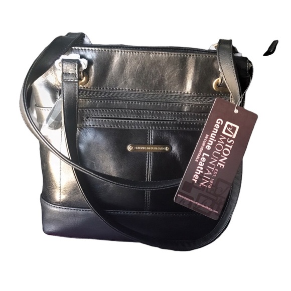 Stone Mountain Accessories Handbags - Stone Mountain Black 100% Authentic leather handbag. NWT $80